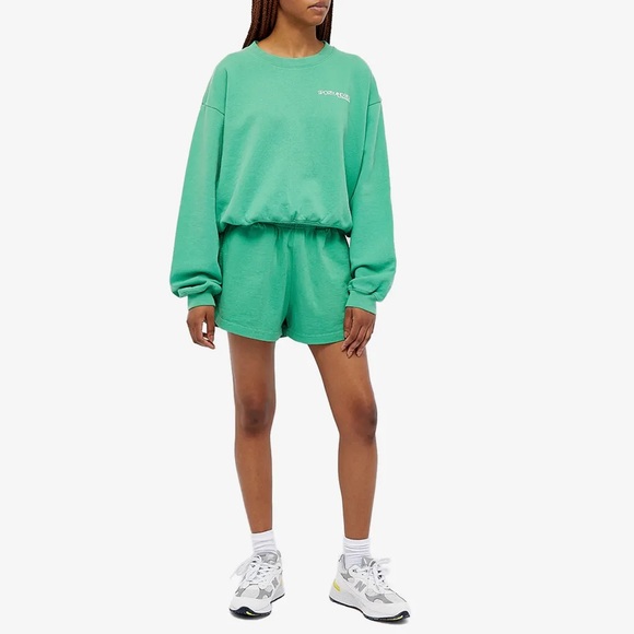 Sporty and Rich Green Cropped Crewneck Sweatshirt - Picture 7 of 13